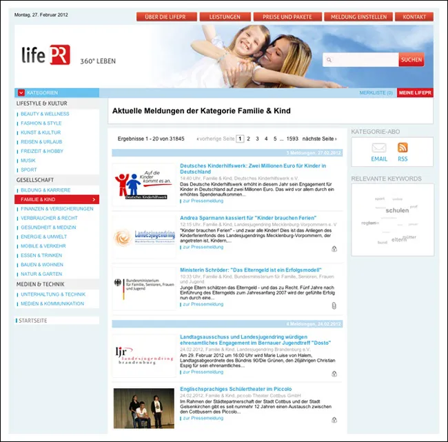 Presseportale wie LifePR publizieren und verbreiten Pressemitteilungen online zu überschaubaren Kosten.