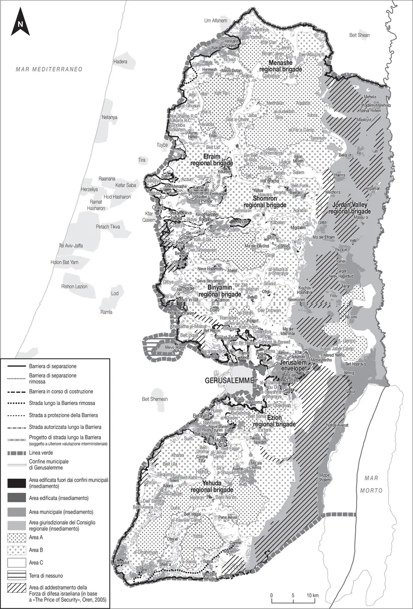 La West Bank occupata (elaborazione di Shai Efrati, adattata da Aurélie Boissière).