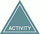 A sign displaying a triangle with text “Activity.”