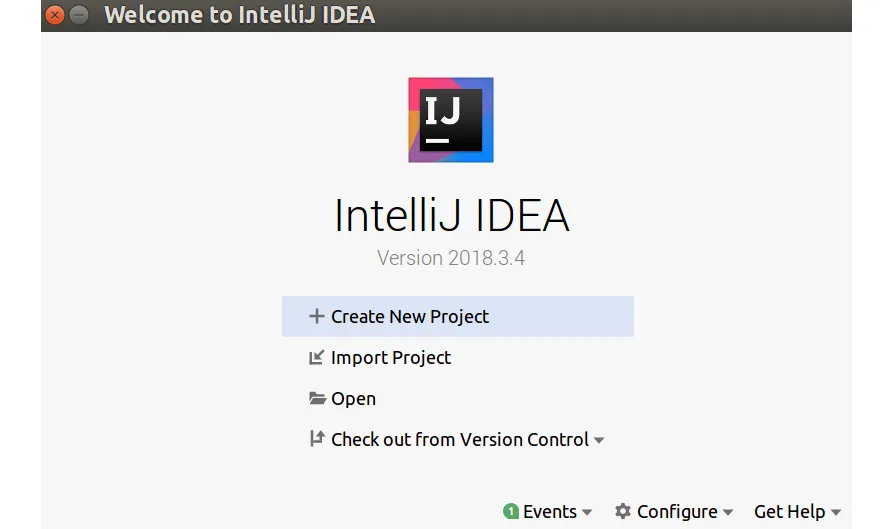 Figure 1.1: Creating a new project on IntelliJ IDE
