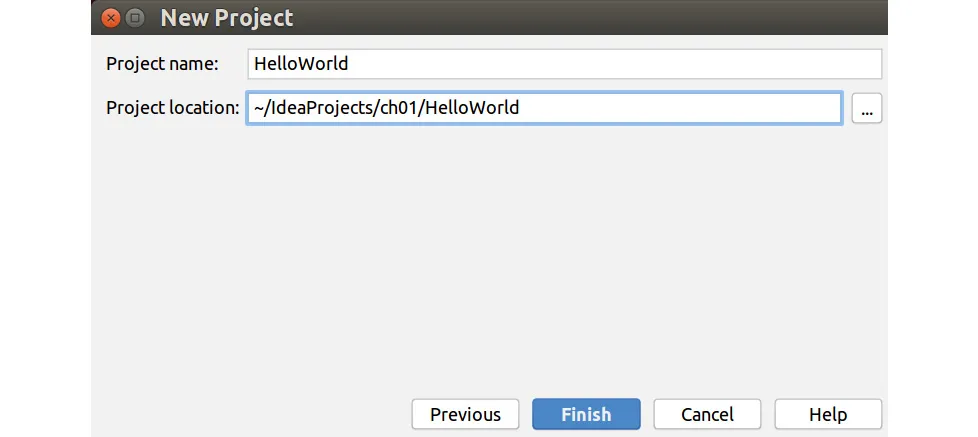 Figure 1.4: Create a Hello World Project
