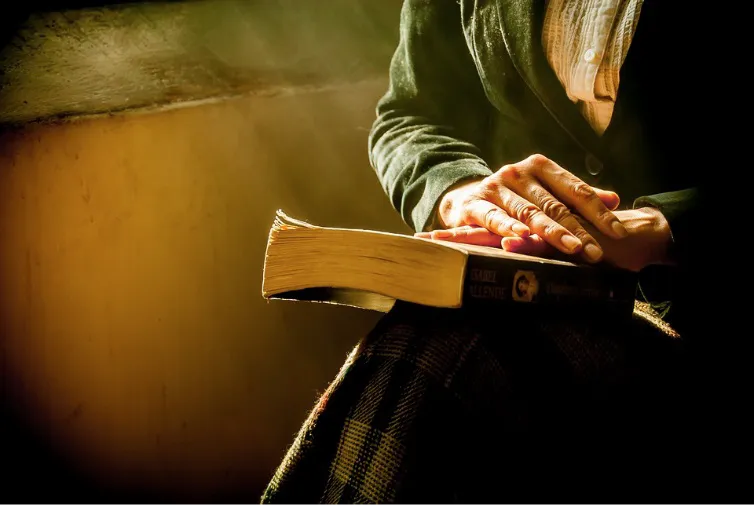 Book, Hands, Reflecting, Bible, Praying, Women, Reading