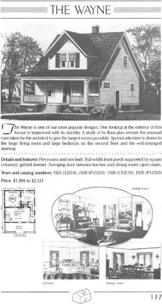 The figure shows a five-room house that a typical American family might have lived in at 19s time. 