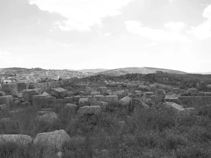 Figure 1.1 Church of Ss. Peter and Paul, Gerasa, Jordan, view from the nave looking towards the apse, photograph taken in 2010