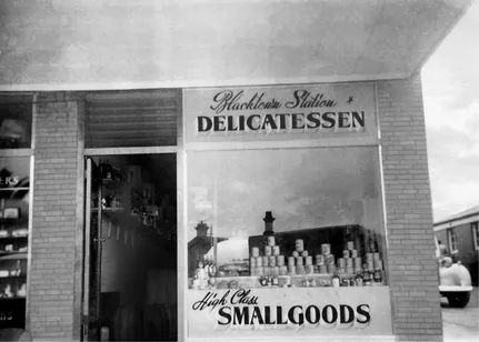 Figure 1.1 Frank Lowy’s and John Saunders’ Delicatessen opposite Blacktown Station. Source: Courtesy of the Westfield Corporation