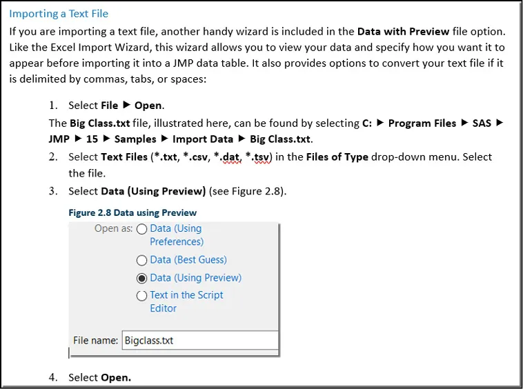 Figure 1.1 Some JMP Help Options