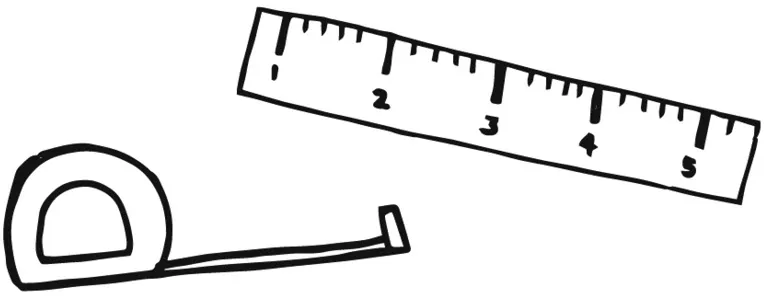 Drawing: ruler and tape measure
