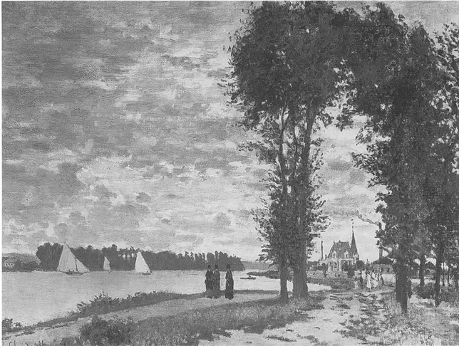 1. Claude Monet (1840—1926). THE BANKS OF THE SEINE AT ARGENTEUIL. 1872. 19 ¾ × 25 ½″ (50 × 65 cm). Ronald Lyon Collection. Photograph, A. C. Cooper, Ltd.; courtesy Christie, Manson & Woods Ltd., London