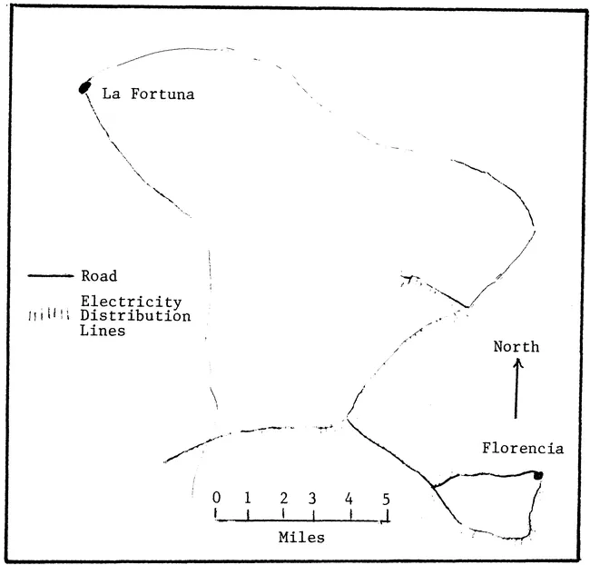 FIGURE 2.1 Rural Electrification Study Area, Costa Rica