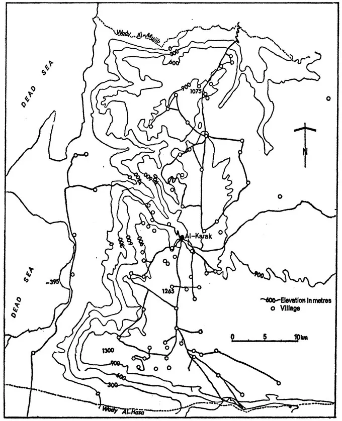 MAP 2. Al-Karak: to show contours