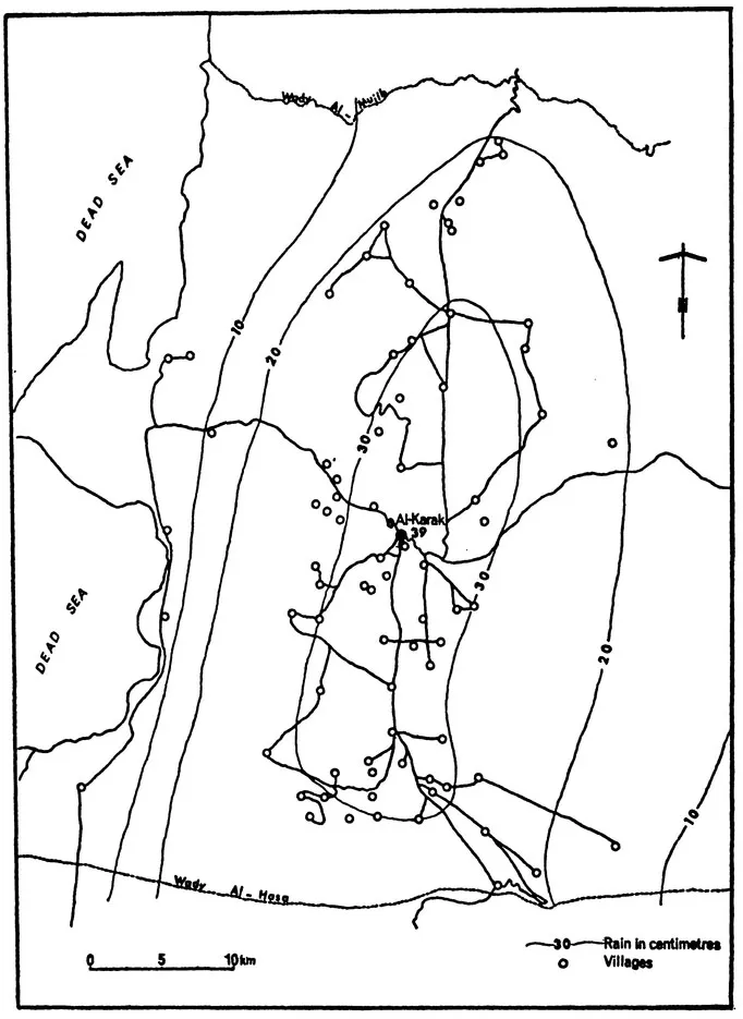 MAP 3. Al-Karak: mean Annual Rainfall