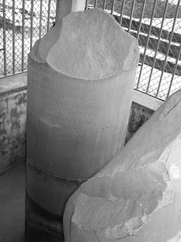 Figure 1.3 Ashokan pillar at Sarnath unearthed during archaeological excavations in the early 20th century