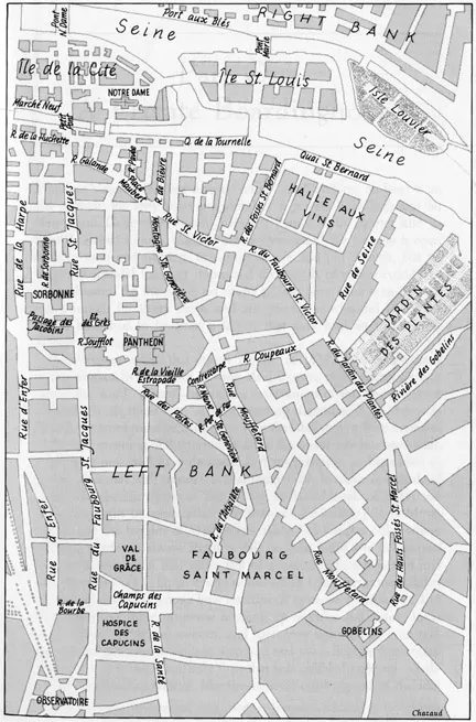 Figure 4. Map: Paris in the 1820s. From Père Goriot, ed. Peter Brooks. Courtesy of W. W. Norton & Co.