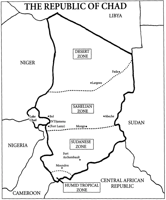 FIGURE 1.2 Climatic and Vegetational Zones in Chad