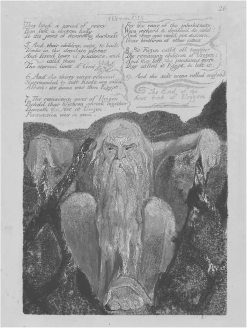 Fig. 1. Blake, The Book of Urizen, Copy D, plate 26 (© Trustees of the British Museum)