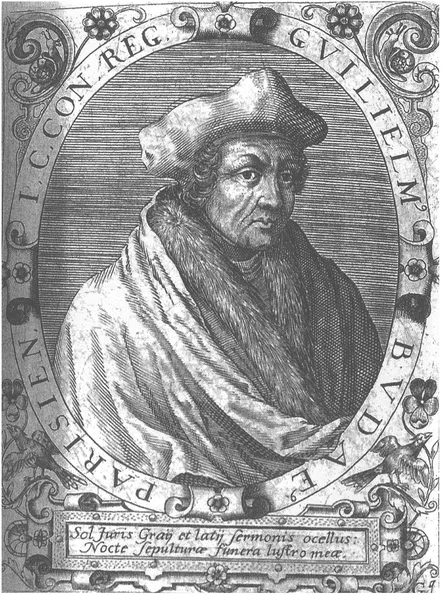 FIGURE 1. Portrait of Budé from Jean-Jacques Boissard, Bibliotheca chalcographica, hoc est virtute et eruditione clarorum virorum imagines (Heidelberg: Clemens Ammon, 1669), p. 117. © The British Library Board. All Rights Reserved. 555.c.5.(1.)
