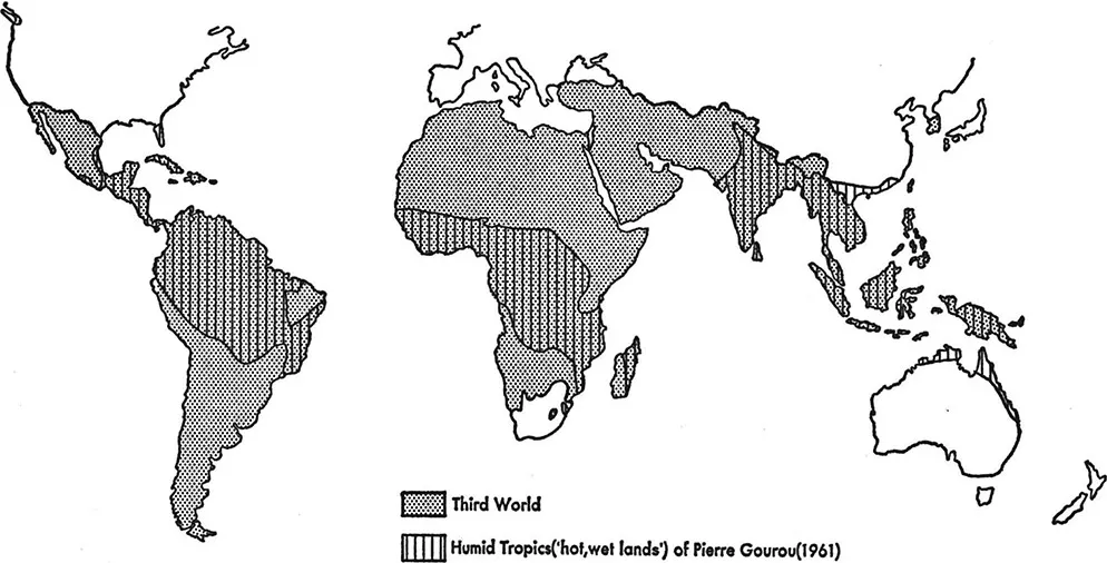 Fig. 2 The Third World and the ‘hot, wet lands’ of Pierre Gourou