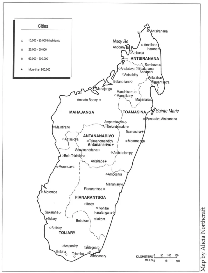 Map 1.1 Provinces and cities of Madagascar