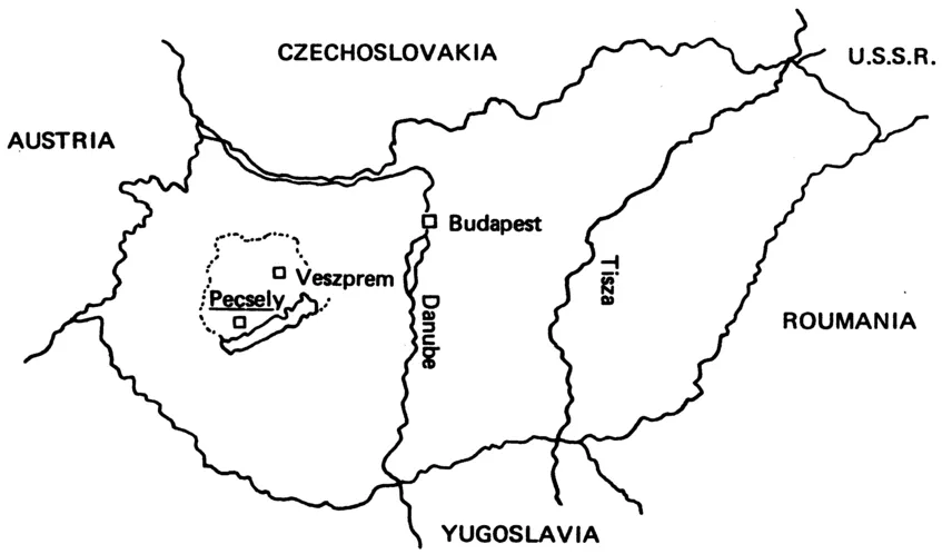 Map 1.1 Pécsely in Hungary