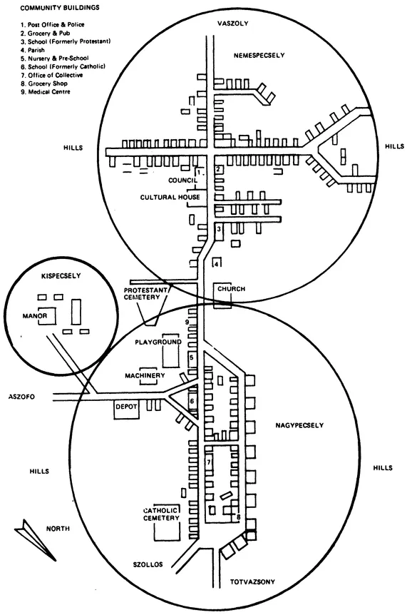 Map 1.3 Pécsely (schematic)