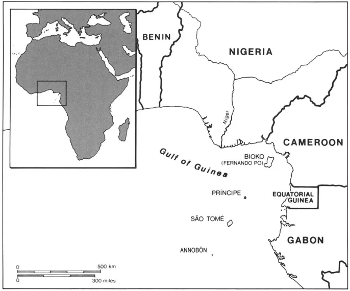 FIGURE 1.1 Equatorial Guinea in relation to West Africa. (Courtesy Sean Goddard)