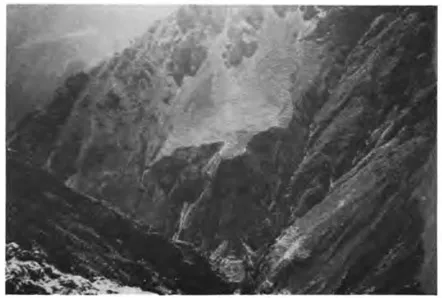Plate 6 Dry highlands, Coica Valley, Peruvian Andes; note abandoned terraces on center slope (W. M. Denevan, 1983).