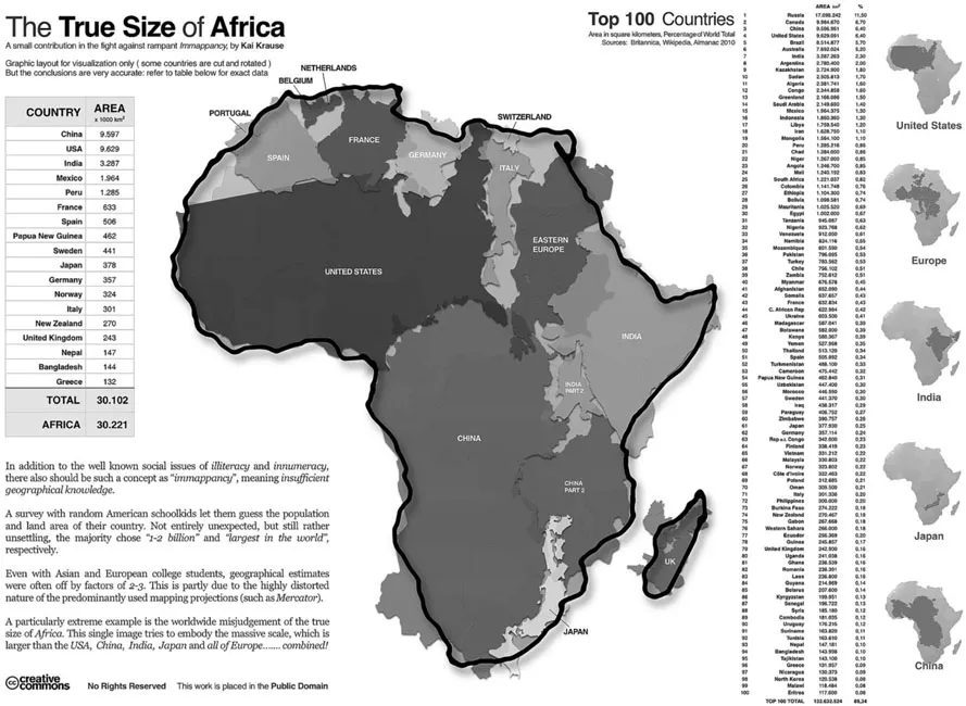 Figure 1.1 The real size of Africa.