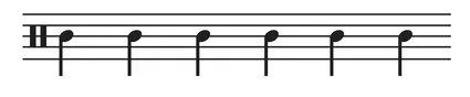 Figure 10.1 Repeating quarter notes.