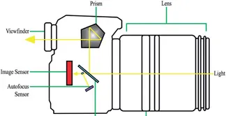 Figure 1.4: Cutaway view of DSLR camera.