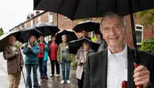 fig 1.1 Rod Hackney with Black Road residents, Macclesfield.