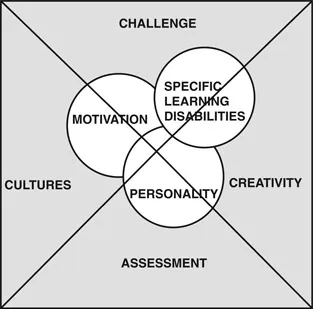 Figure 1.1 Internal and external barriers creating underachievement