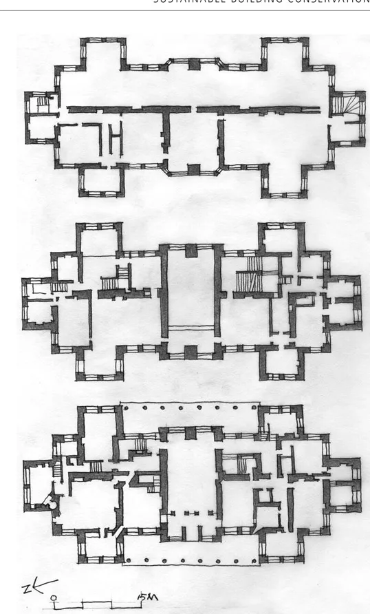 Fig 1.02 Hardwick Hall, floor plans