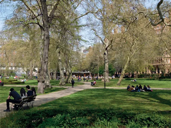 FIGURE 1.07 Russell Square in Bloomsbury, London, originally laid out in 1804 and redesigned in 2002 based on the picturesque landscape design of Humphry Repton.