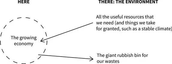 Figure 1.2 Common misconception of the relationship between the economy and the environment