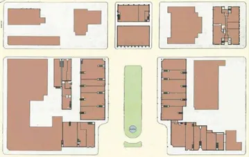 Figure 1-4. Site Plan of Market Square, Lake Forest, Illinois (Courtesy of Tom Low, Duany Plater-Zyberk& Company.)