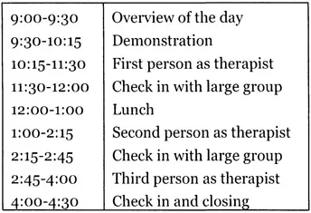 Figure 8: Sand Tray Day Schedule