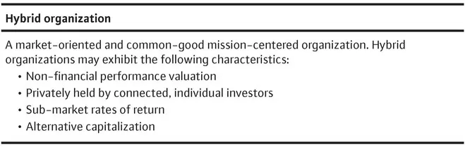 Figure 1 Hybrid organization definition See also page 18.