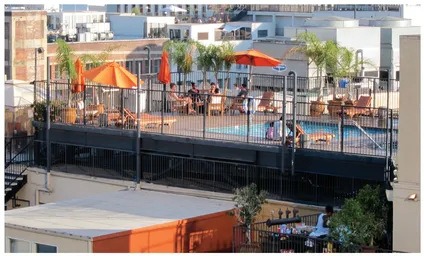 Figure 1.2. A rooftop pool above Pershing Square in downtown LA is a result of policy and planning creating a coherent strategy of downtown redevelopment.