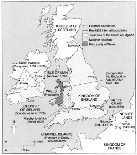 Map 1 Dominions of the Crown of England under the Tudors, c. 1540