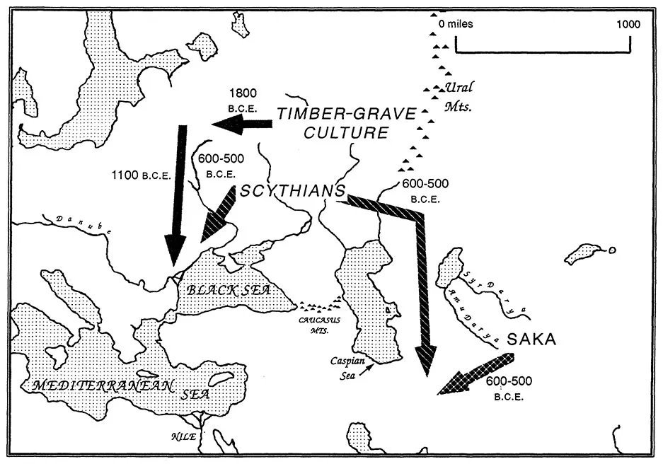 MAP 2.Major Migrations of Steppe Cultures