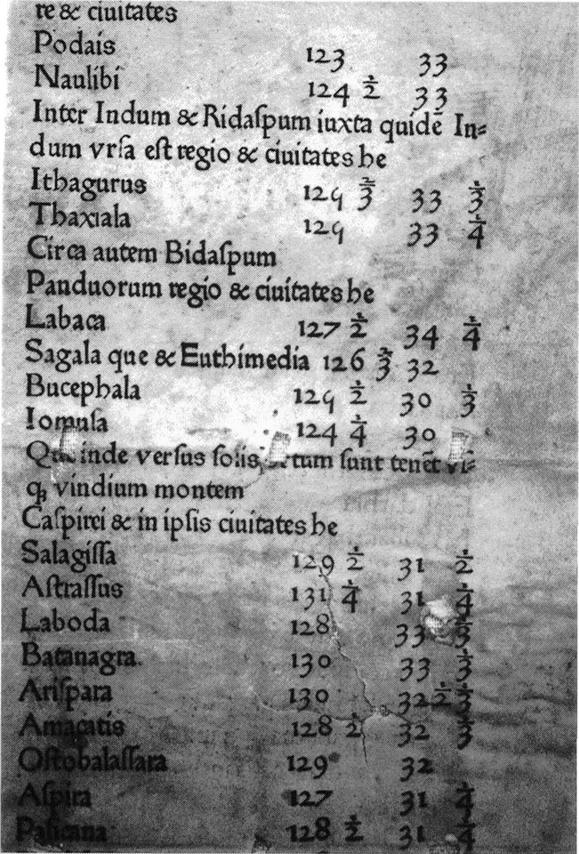Figure 1.2 Latitude and longitude in Ptolemy’s ‘Geography’. (From a 1482 manuscript in the Library of Congress.)
