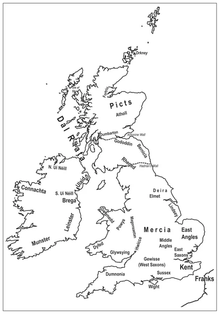 Map 1 Britain and its neighbours c.600
