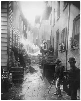 Figure 1-3. “Bandit’s Roost” and the other photographs in Jacob Riis’s How the Other Half Lives were highly influential in heightening awareness of the unsafe and unsanitary conditions in which so many urban poor lived.