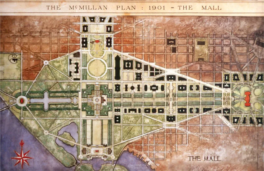 Figure 1.1 McMillan Commission Plan of the National Mall in Washington, D.C. (c.1901).