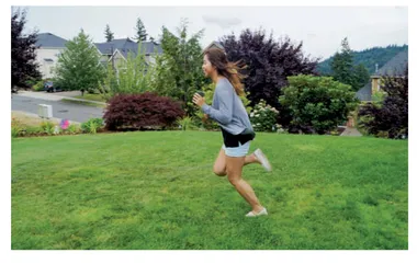 FIGURE 3.1 The three photos demonstrate practical applications of fast and slow shutter speed. A fast shutter speed is able to freeze even the fastest runner. Model: Michelle Fok. 1/125 second at f/8. Photo by Tiffany Cha; 20mm lens; Sony ALT-A57.