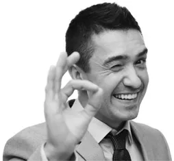 Figure 1 What is this man indicating with this gesture and facial expression?