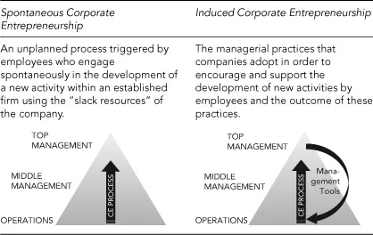 Figure 1.1 Spontaneous versus Induced Corporate Entrepreneurship