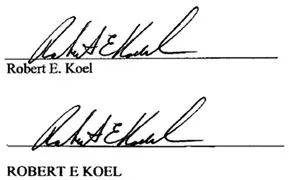 Fig. 1.1 Example of two identical signatures indicative that one is a “cut-and-paste” signature.