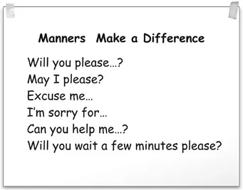 Figure 1.4 Anchor Chart: Manners Make a Difference