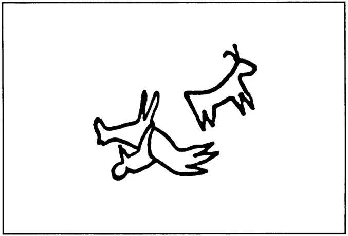 Figure 1.1 Indian rock drawing from New Mexico (from G. Mallery, Picture-writing of the American Indians. Tenth Annual Report of the Bureau of Ethology, Smithsonian Institution, Washington, 1893).